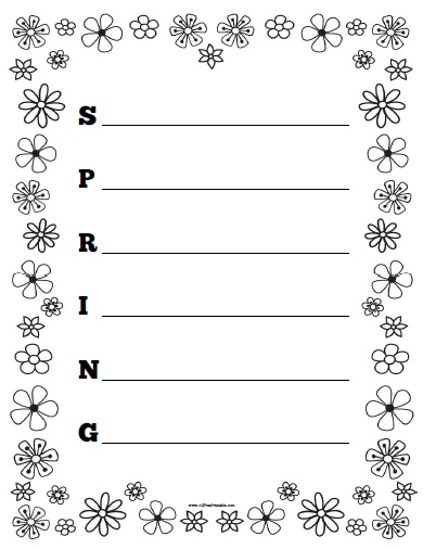 Spring acrostic poem worksheet â free printable