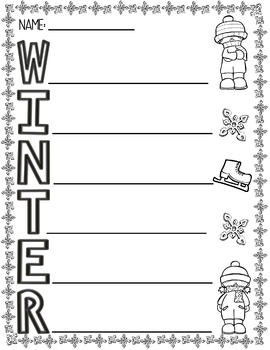 Winter acrostic poem by angies creative corner tpt