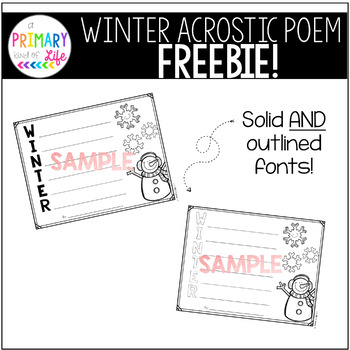 Winter acrostic poem template