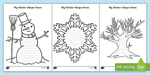 Winter shape poem â poetry templates â