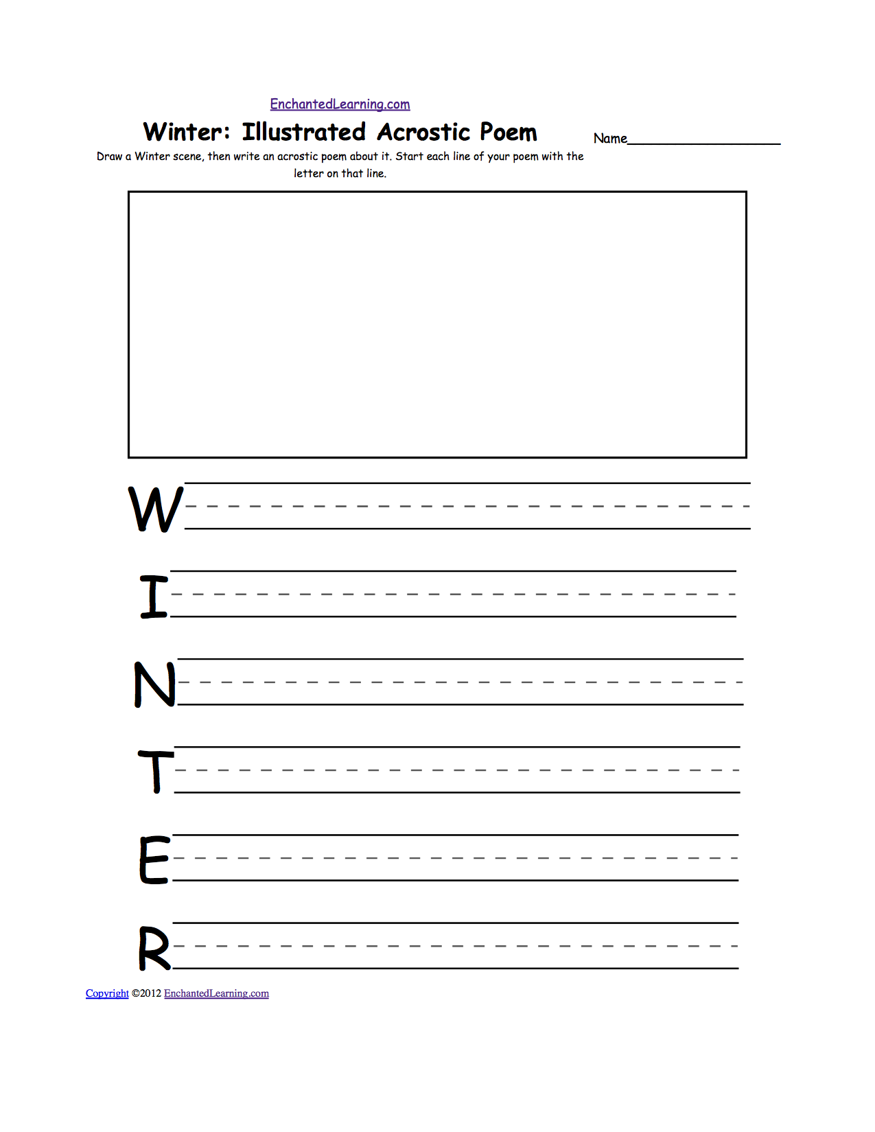 Writing worksheets winter k