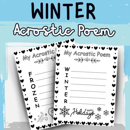 Winter acrostic poem template made by teachers