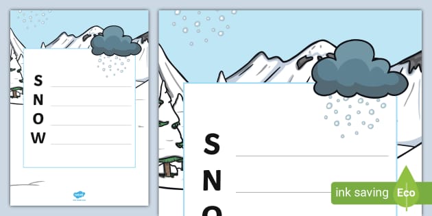 Snow acrostic poem template teacher made