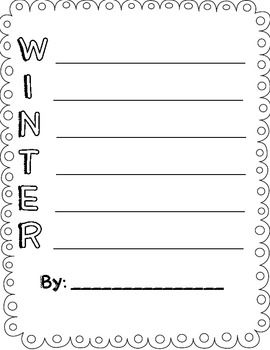 Winter acrostic poems freebie writing instruction acrostic acrostic poem for kids