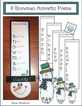 Snowman acrostic poems acrostic poem acrostic poem for kids acrostic