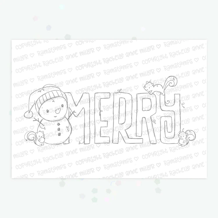 Christmas merry digital stamp â rachelle anne miller creative studios