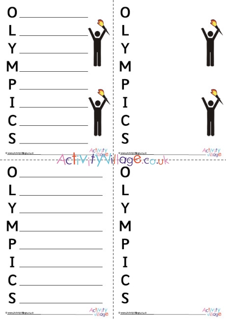 Olympics acrostic poem printables