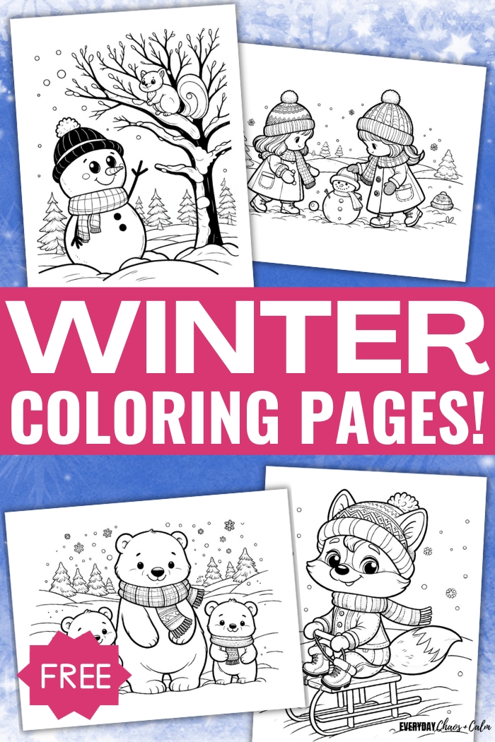 Free winter coloring pages for kids