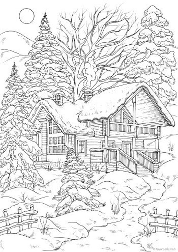 Coloring Pages  Winter Coloring Page For Adults