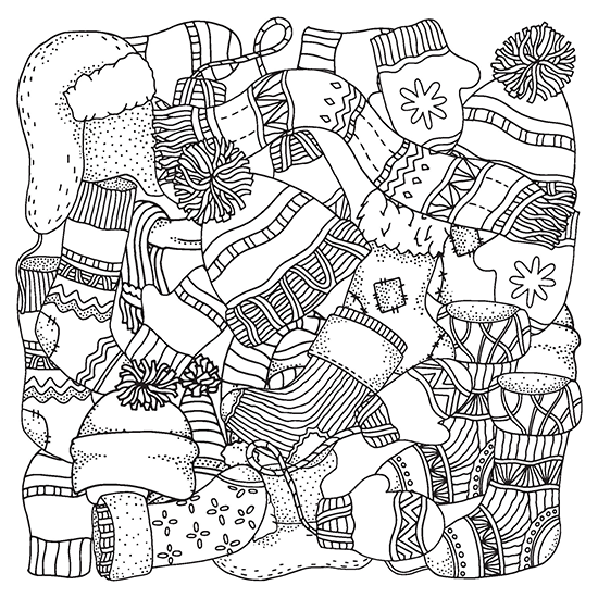 Cozy winter coloring pages for adults