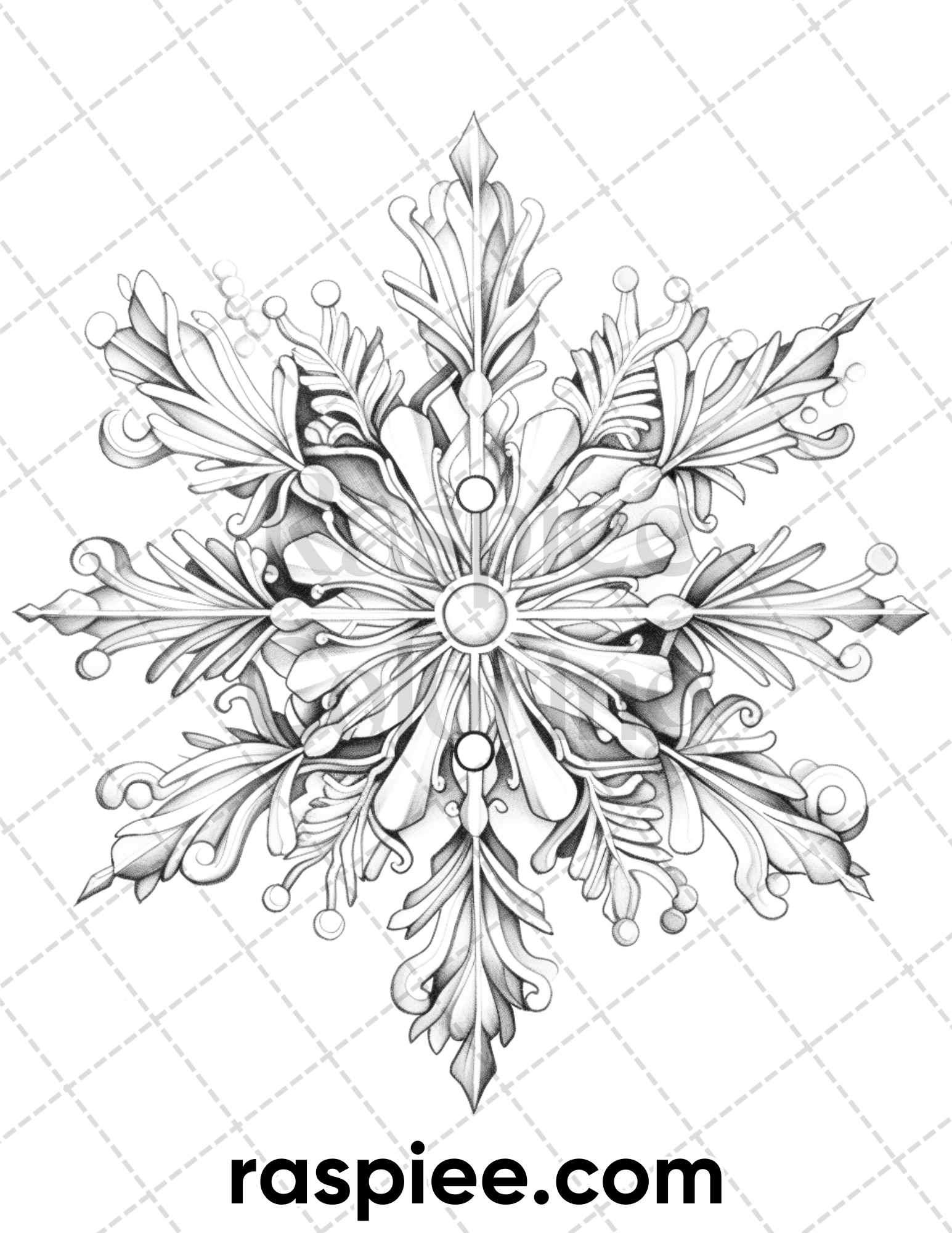 Christmas snowflake grayscale coloring pages for adults printable â coloring