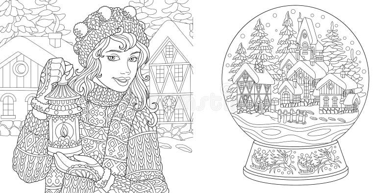 Adult colouring winter stock illustrations â adult colouring winter stock illustrations vectors clipart