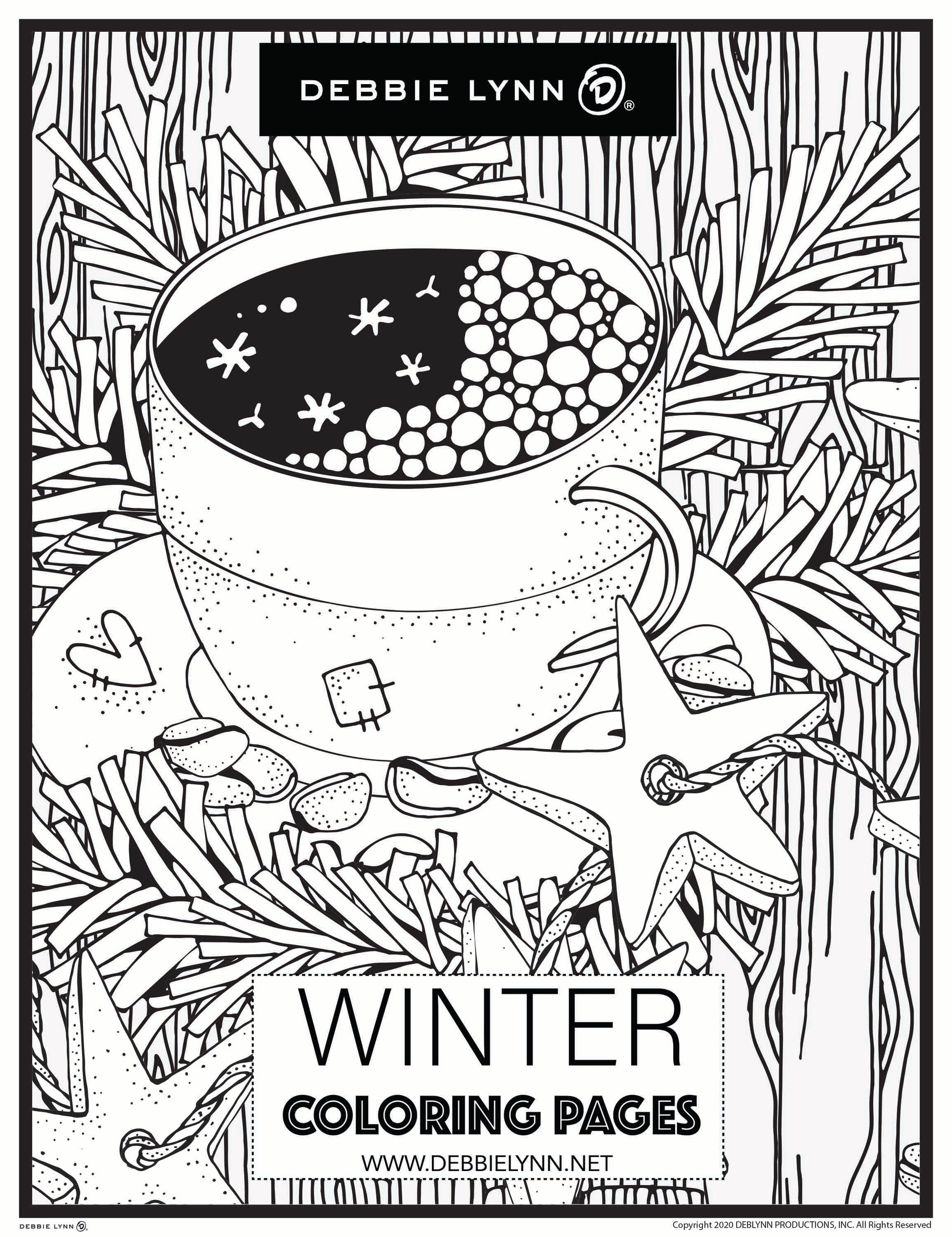 Winter coloring ebook downloadable pages â debbie lynn