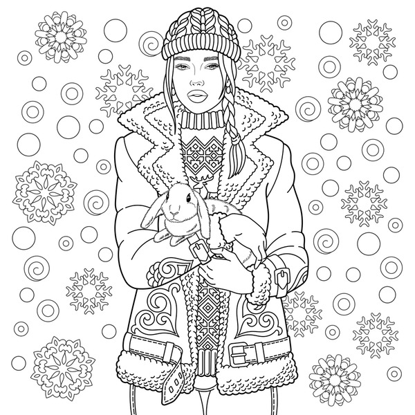 Adult coloring winter images stock photos d objects vectors