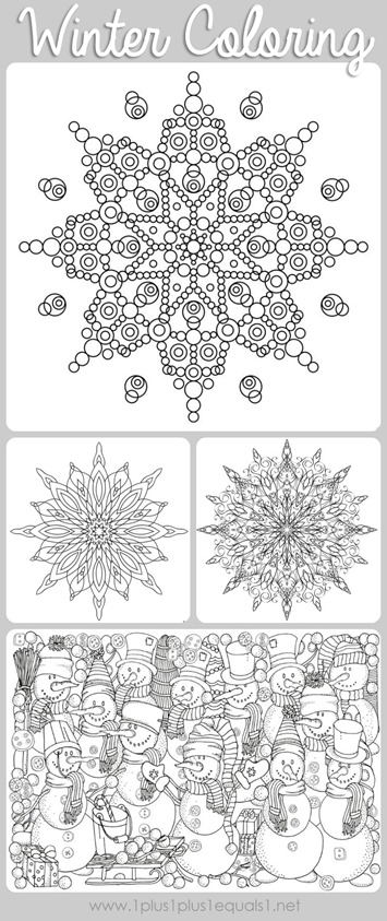 Free printable winter coloring pages for adults moms and crafters