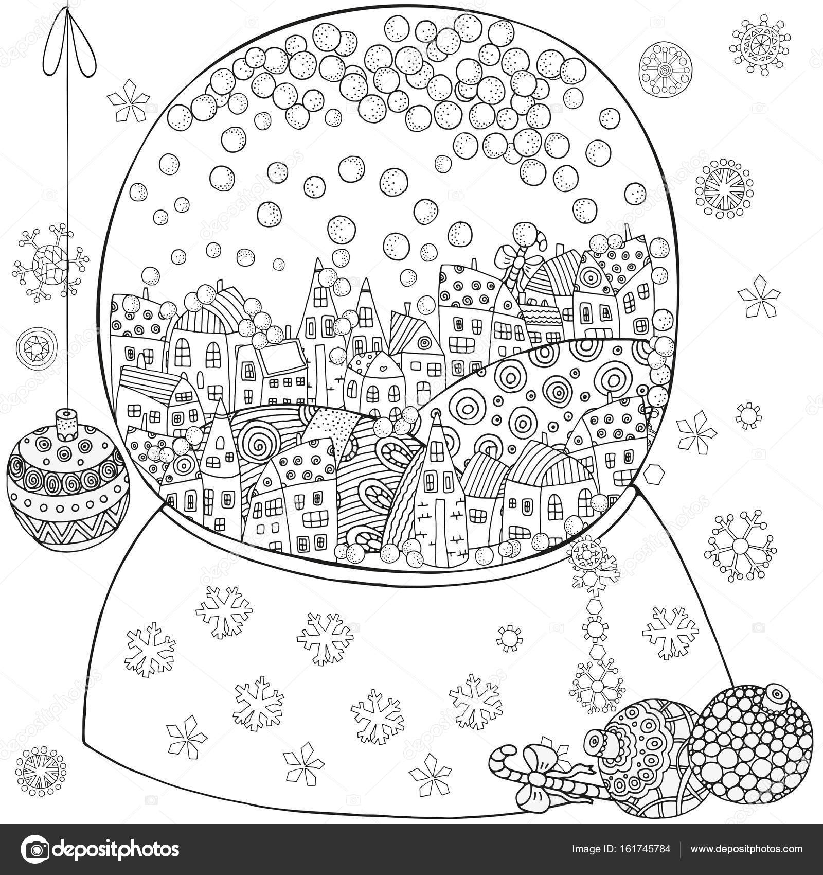 Winter pattern for adult coloring book stock vector by imhopeyandexru