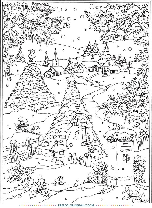 Free Holiday Fall, Halloween, Winter and Christmas Adult Coloring