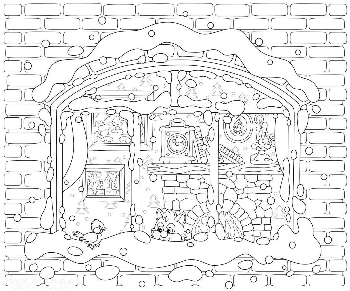 Free winter coloring pages for adults