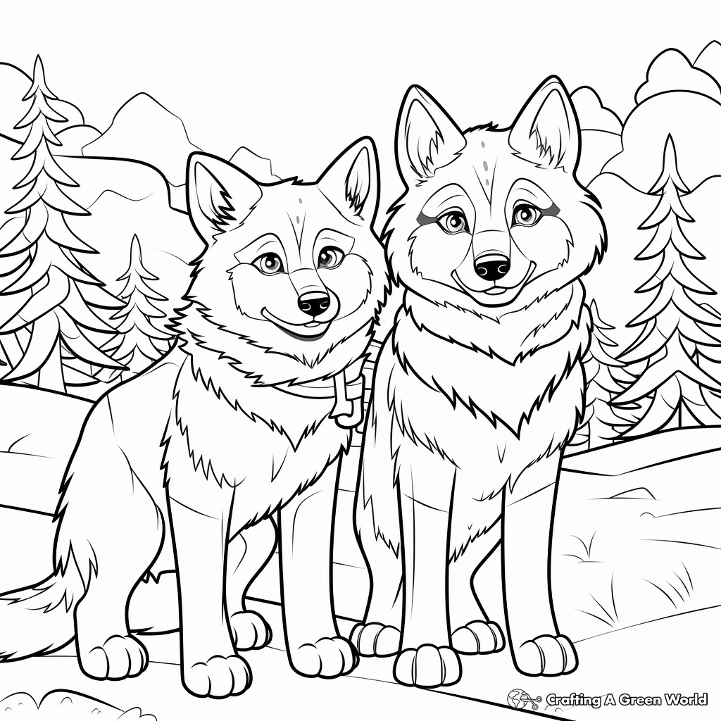 Winter animal coloring pages