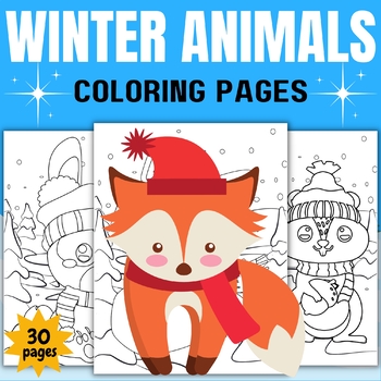 Printable winter animals coloring pages sheets