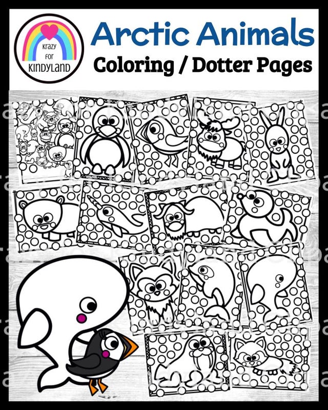 January coloring pages mega bundle winter snowman arctic animals