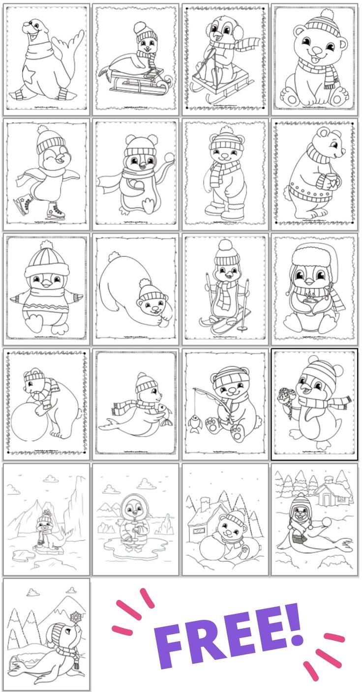 Free printable winter animal coloring pages for kids penguin coloring pages winter animals coloring pages for kids