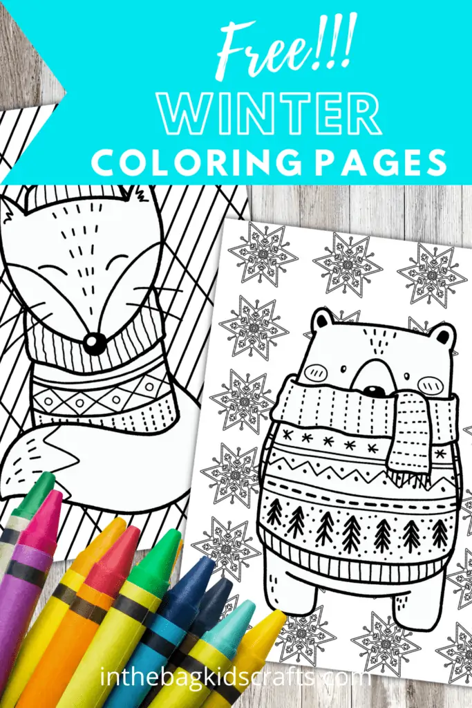 Winter animal coloring pages free â in the bag kids crafts