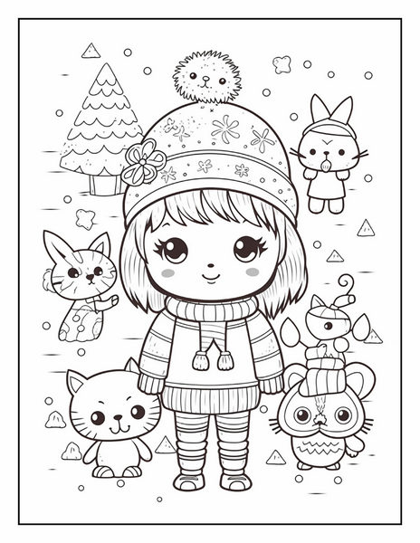 Christmas animal coloring pages north pole christmas