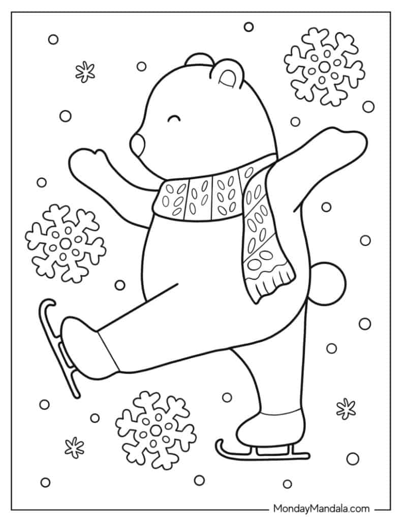 Winter coloring pages free pdf printables