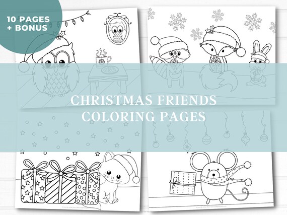 Christmas animals coloring pages activities for kids toddlers preschool kindergarten first grade homeschool printable winter fun