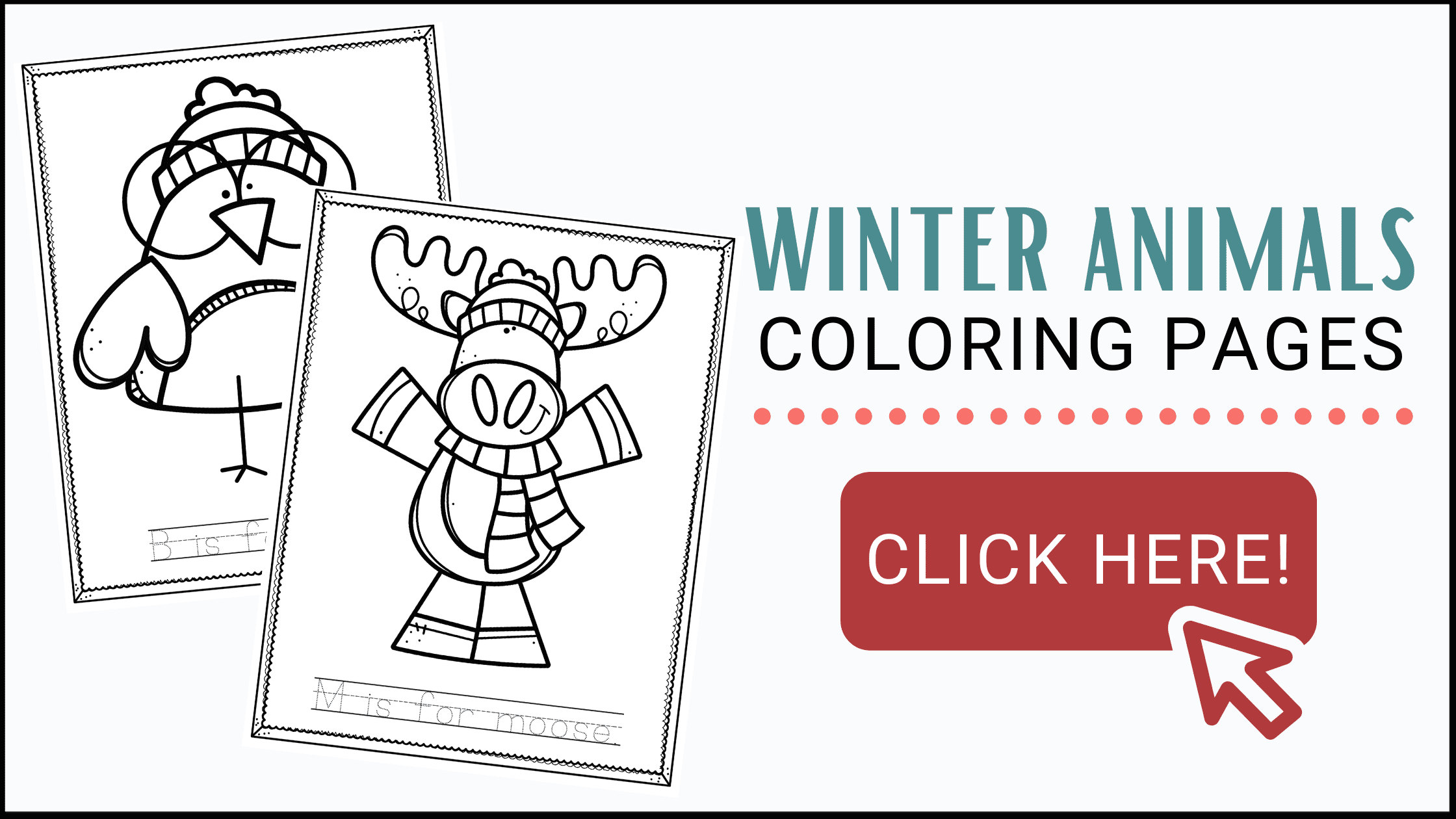 Winter animals coloring pages for preschool story