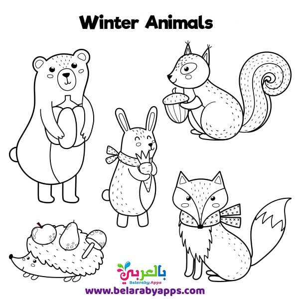 Winter animals coloring page winter animals snowman coloring pages winter crafts for kids