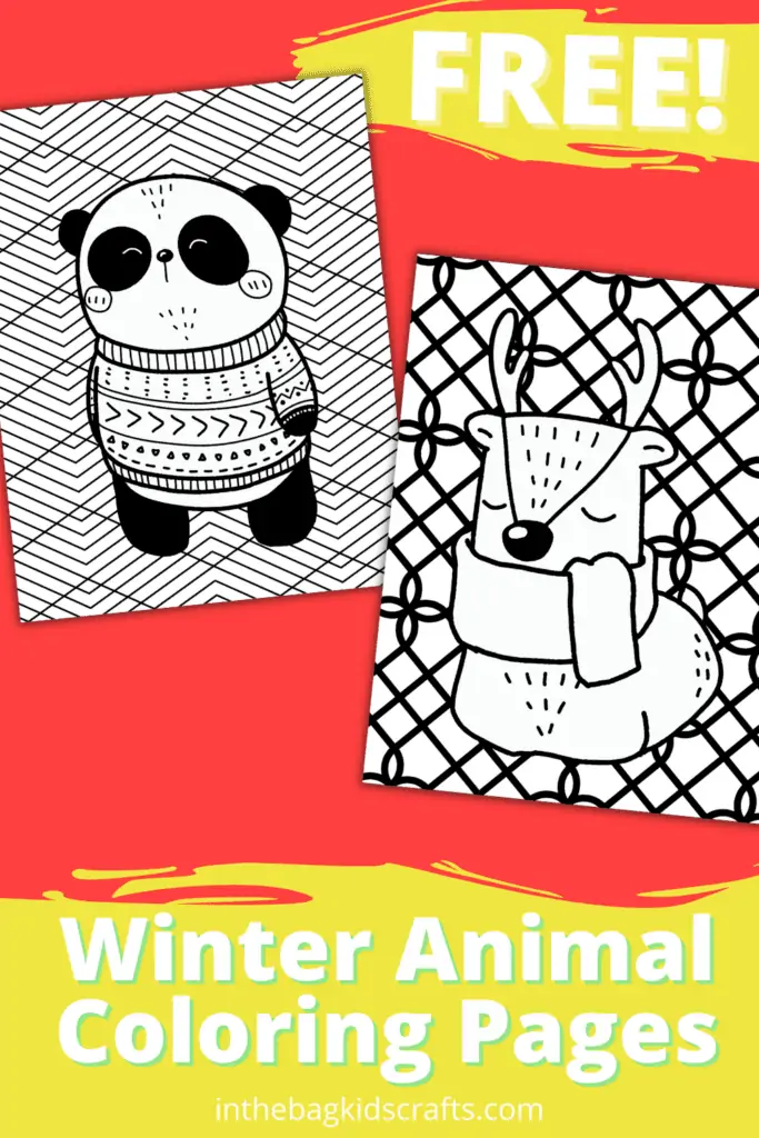 Winter animal coloring pages free â in the bag kids crafts