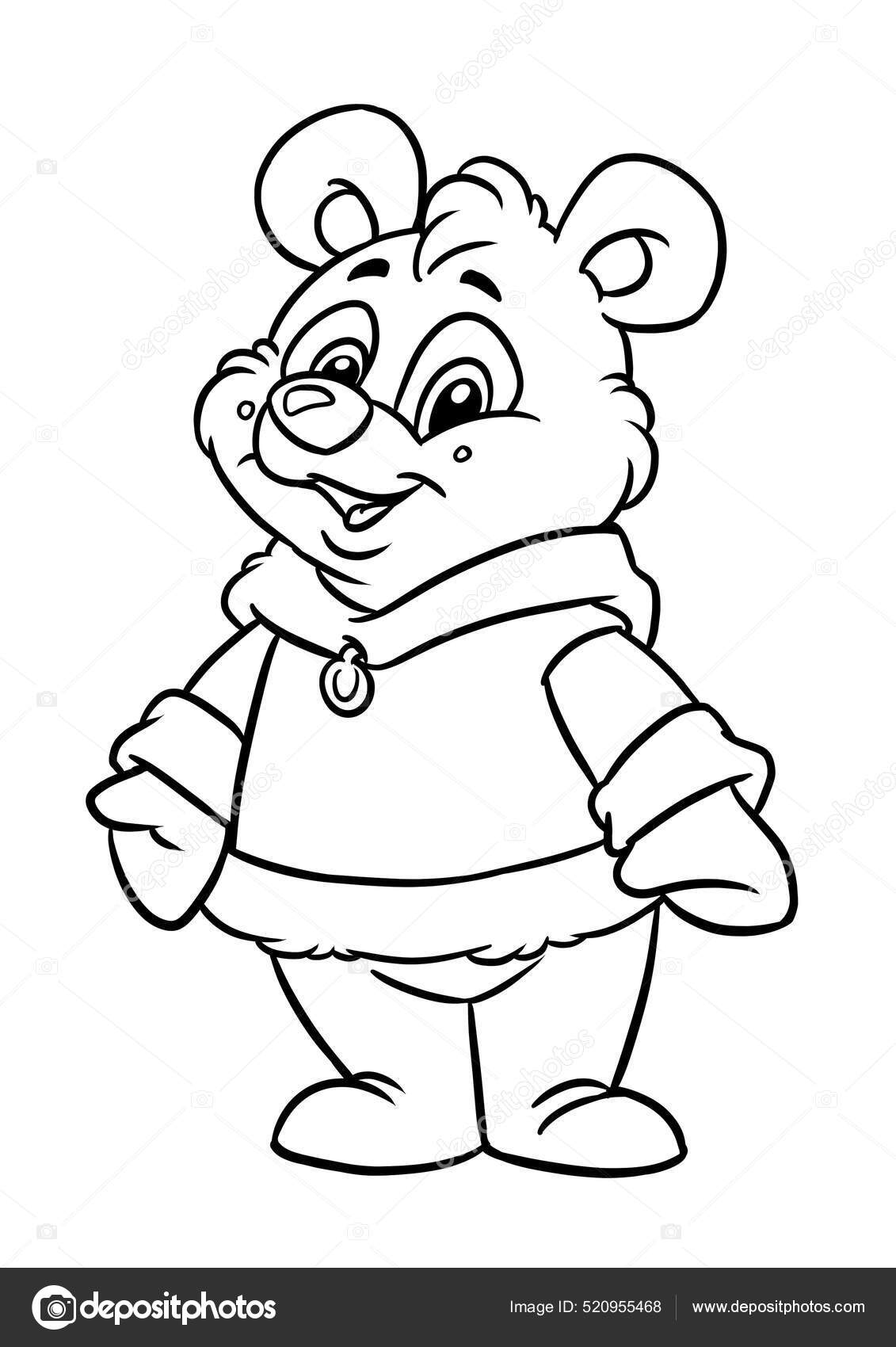 Winter bear character animal illustration cartoon coloring stock illustration by efengai