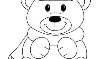 Winter bear coloring page