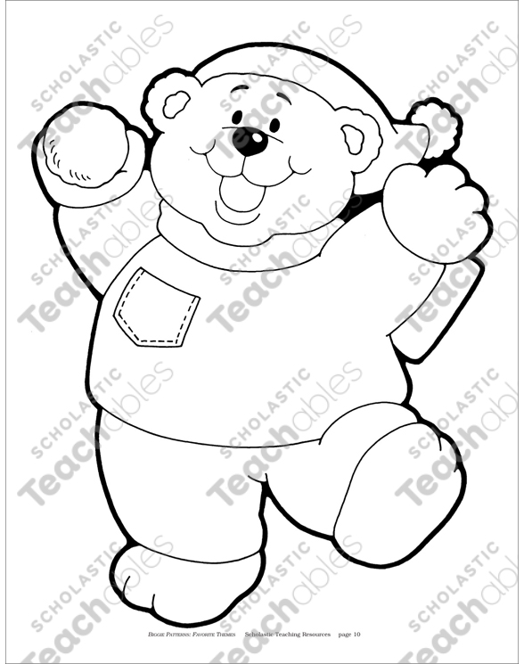 Winter bear reproducible pattern printable clip art and images