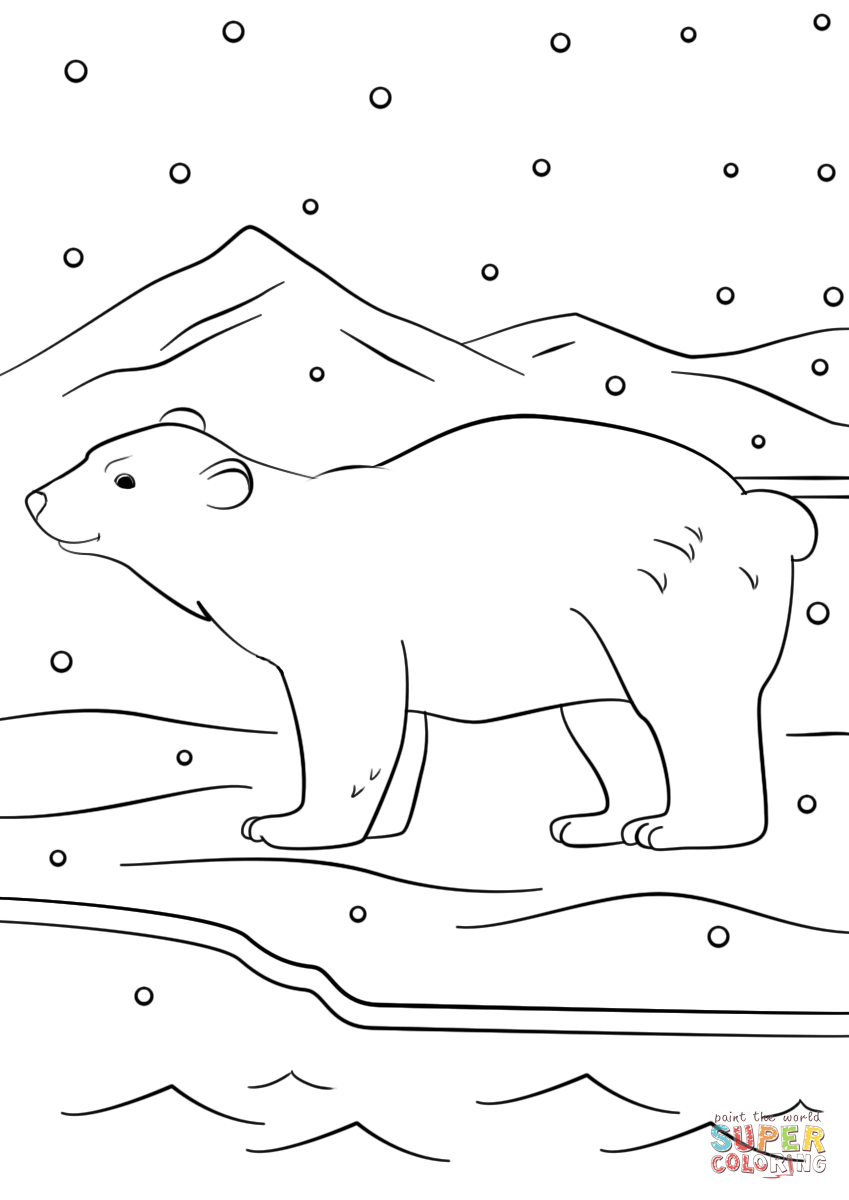 Winter bear coloring page free printable coloring pages