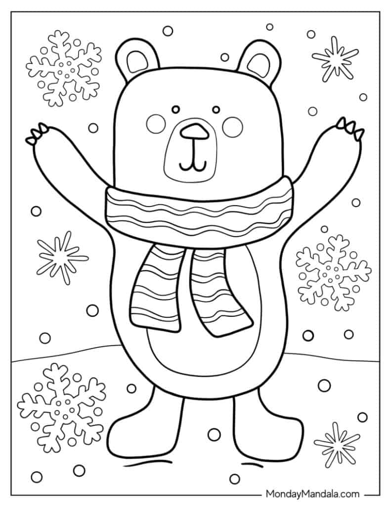 Winter coloring pages free pdf printables