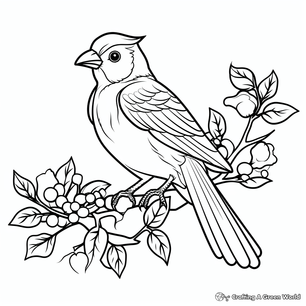 Winter birds coloring pages