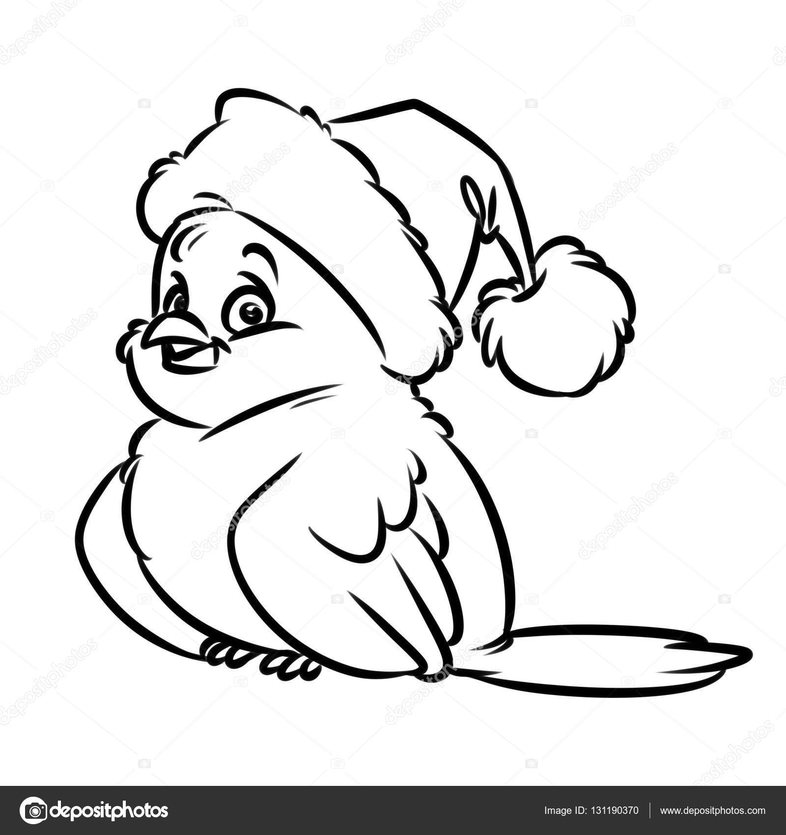 Bird santa winter coloring pages cartoon stock photo by efengai