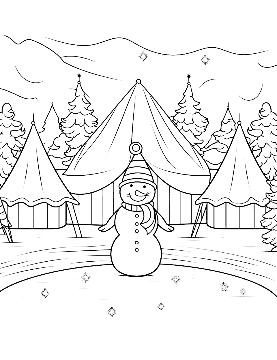 Winter coloring pages free printable sheets