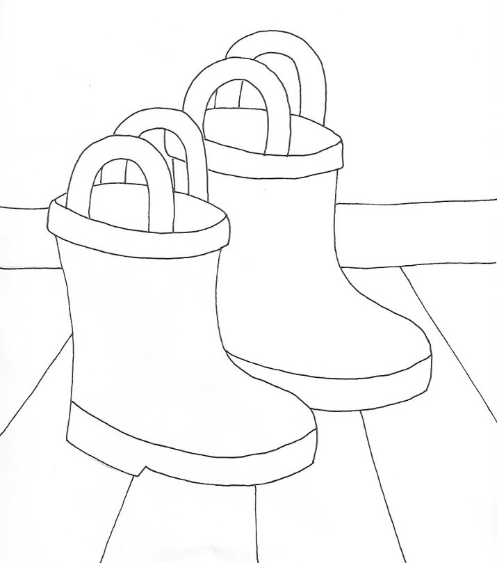 Rain boots coloring page â wee folk art