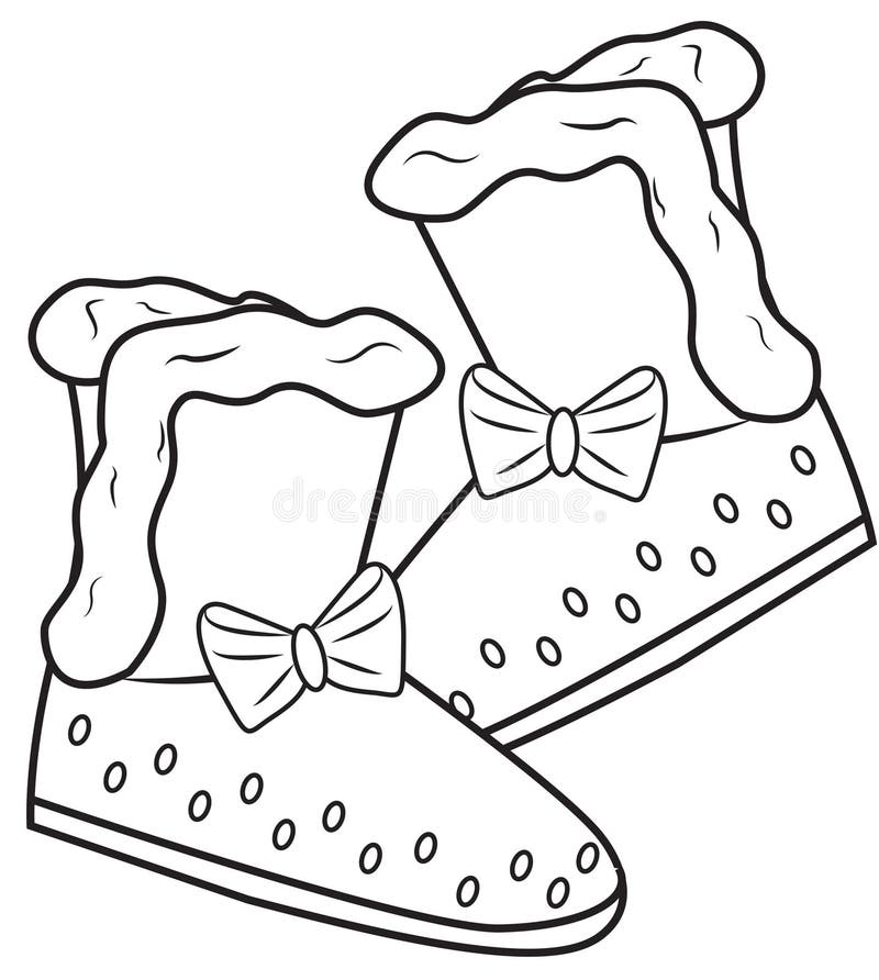 Girl s boots coloring page stock illustration illustration of detail