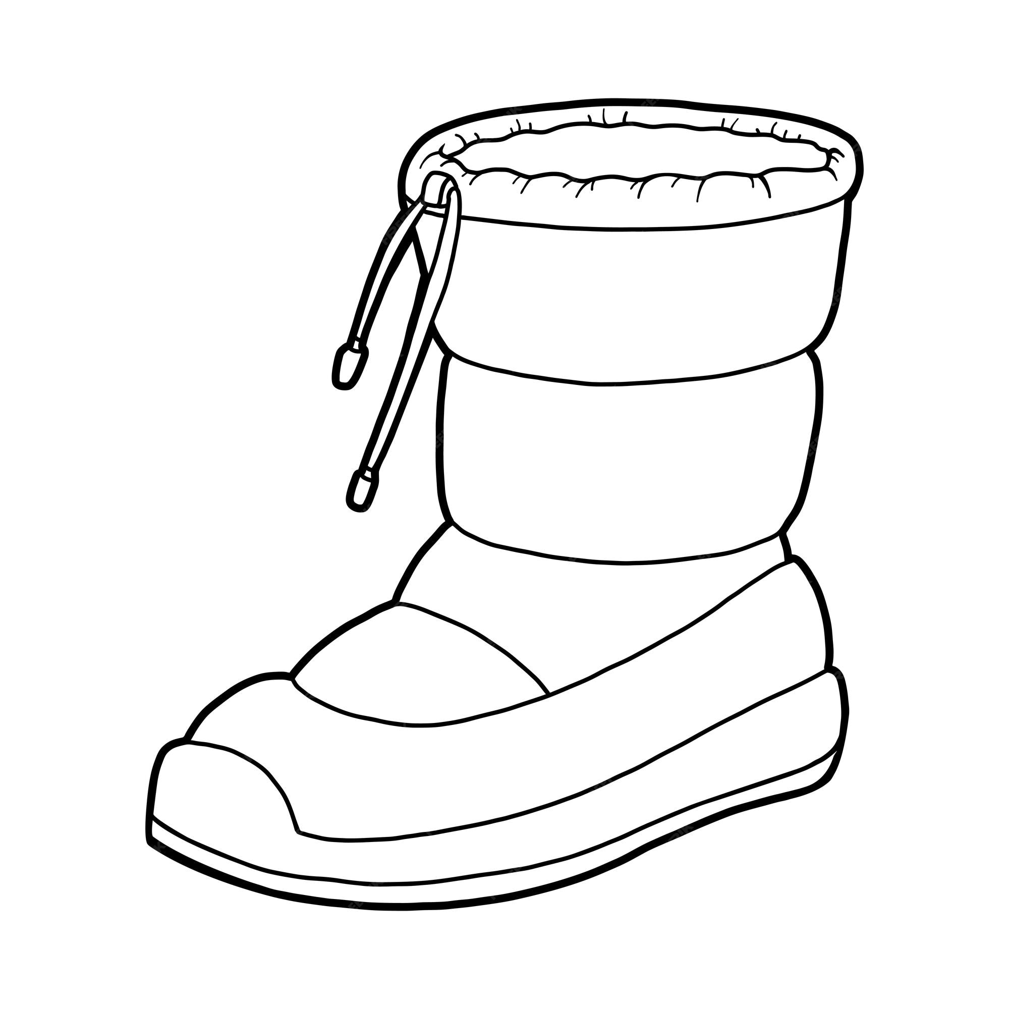 Premium vector coloring book cartoon shoe collection waterproof snow boot