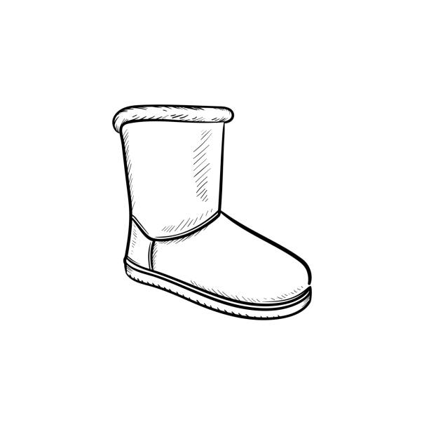 Winter shoes felt boots stock illustrations royalty