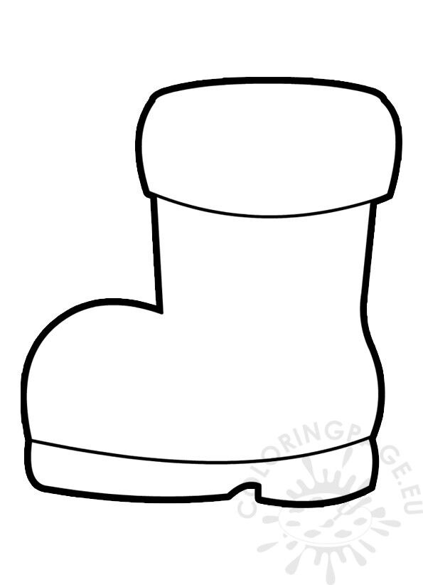 Santa boot template coloring page