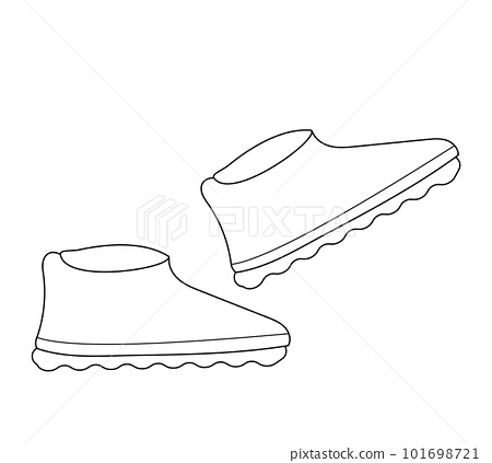 Coloring page women boots shoes autumn