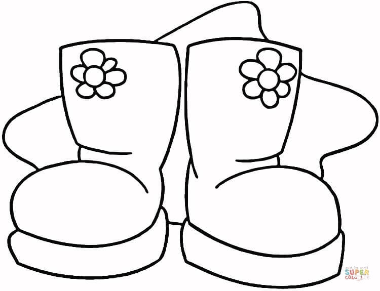 Snow boots coloring page free printable coloring pages