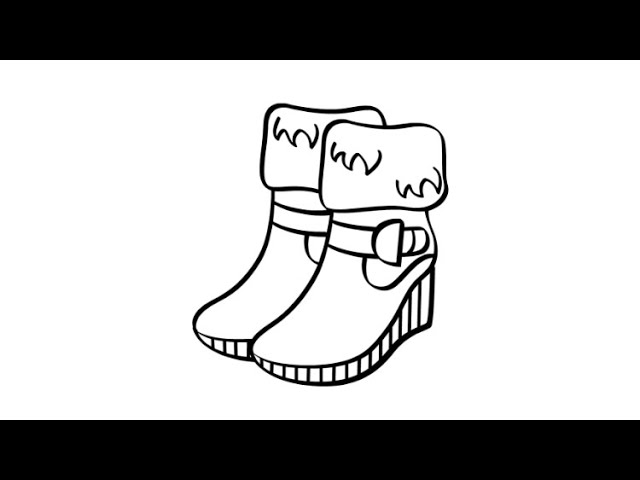 How to draw women winter shoes drawing women snow boots