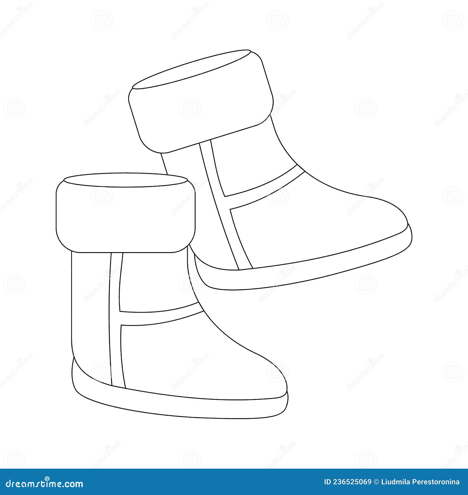 Vector image of winter shoes winter boots stock illustration